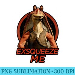 star wars jar jar binks exsqueeze me graphic t z1 - exclusive png designs