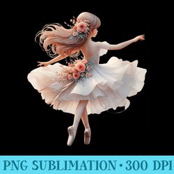womens floral ballerina girl dancing ballet watercolor - free png download