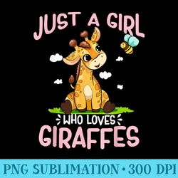 just a girl who loves giraffes cute baby giraffe - mug sublimation png