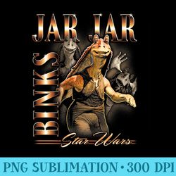 star wars the phantom menace episode i jar jar binks poster premium - sublimation artwork png download