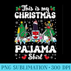 this is my christmas pajama nail tech nail polish xmas - modern png designs