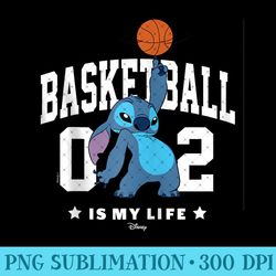 lilo and stitch - basketball is my life zip hoodie - png design assets