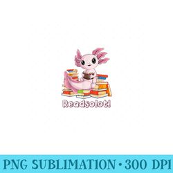 readsolotl axolotl reading books library librarian bookworm - png templates