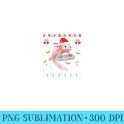 fun axolotl gamer axolotl lover ugly christmas - png design assets