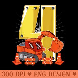 children excavator 4th birthday childrens birthday 4 years - png graphics