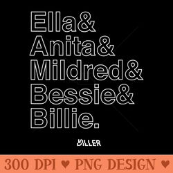 s ella anita mildred bessie billie big band leading ladies - digital png artwork