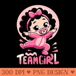team girl baby gender reveal party announcement - vector png clipart