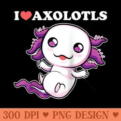 i love axolotls kawaii mexican salamander axolotl lover raglan baseball - png design files