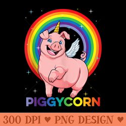 piggycorn pig unicorn farm rainbow magical space galaxy - high quality png clipart