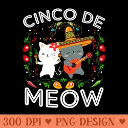 cinco de meow mexican kawaii cat kitten - png clipart