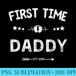 first time daddy est. 2024 fathers day baby announcement - shirt vector illustration