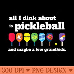 Funny Pickleball Paddles Ball Grandpa Grandma - Vector Png Download