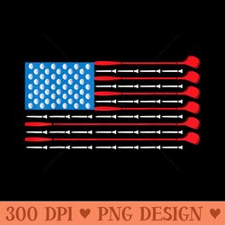 patriotic golf usa flag golf clubs golf balls - design png template