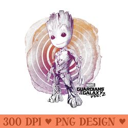 marvel guardians of the galaxy vol 2 groot watercolor swirl - vector png clipart