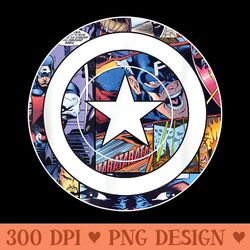 marvel comics retro classic captain america shield panels - png design files