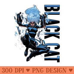 marvel black cat shattered glass free fall graphic t - png clipart for graphic design