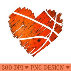 distressed basketball heart - free png download