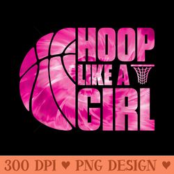 girls basketball hoop like a girl - vector png clipart