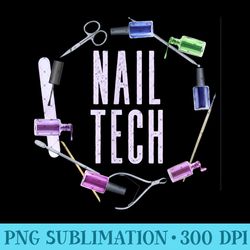 nail technician vintage floral manicurist nailboss tech - exclusive png designs