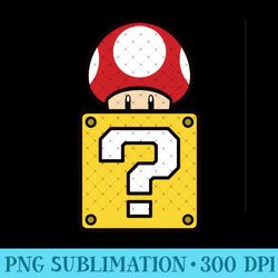 super mario mystery box mushroom left chest - printable png graphics