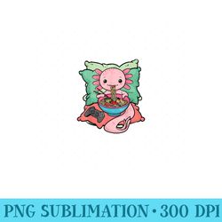 axolotl ramen eating gamer axolotl - high quality png files