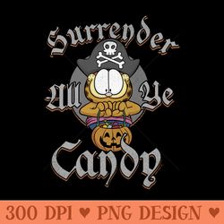 garfield halloween pirate surrender all ye candy sweatshirt - digital png downloads