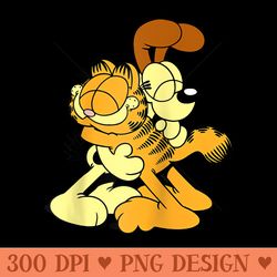 garfield odie hugging raglan baseball - printable png images