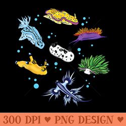 nudibranch sea slug ocean scuba diver snorkeling aquarium - unique png artwork