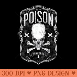 poison label skull cross bones vintage dark witches - png clipart for graphic design