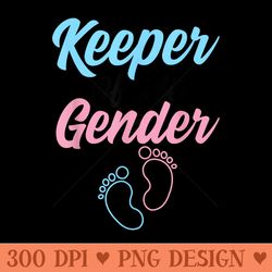 funny keeper of the gender for men baby shower - png prints