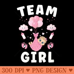 team girl team baby party gender reveal announcement - clipart png
