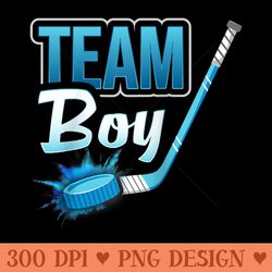 team gender reveal hockey baby shower party idea raglan baseball - high resolution png download