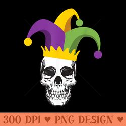 mardi gras skull jester hat funny parade t shirt - png prints