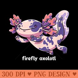 firefly axolotl cute melanoid mexican salamander fish - png clipart download