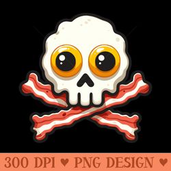 bacon and eggs skull jolly roger - png clipart