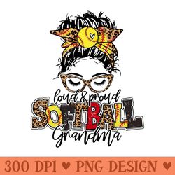 softball grandma messy bun softball grandma - digital png artwork