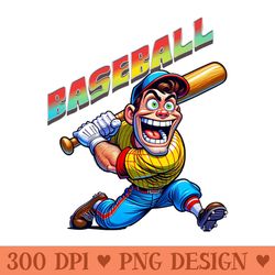 baseball cartoon guy - high resolution png download