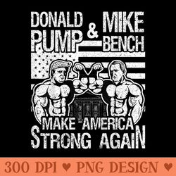 donald trump pump mike pence bench press bodybuilding gym - transparent png clipart