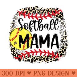 leopard softball mama softball mama softball - unique png artwork