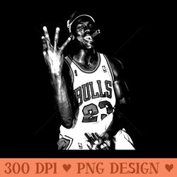 michael jordan basketball smoking vintage - unique png artwork