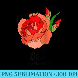ohio carnation flower raglan baseball - printable png graphics