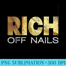 vintage rich off nails nail salon nail technician nail tech - trendy png designs