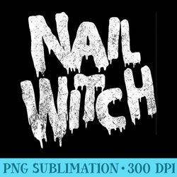 vintage nail witch nail technician halloween nail tech - png templates