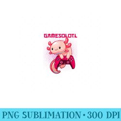 gamer axolotl lover cute axolotl gaming video gamer - trendy png designs