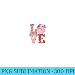 love axolotl pink heart valentines day heart axolotl lover - png templates