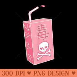 sick cute yami kawaii japanese kanji poison juice box - png download