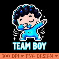 team baby gender reveal party announcement - png templates