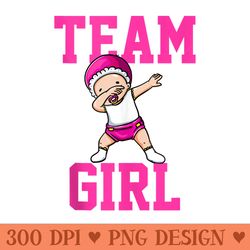 gender reveal party dabbing baby team girl - clipart png