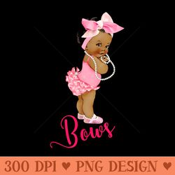 cute bows ethnic team girl gender reveal baby shower - png prints