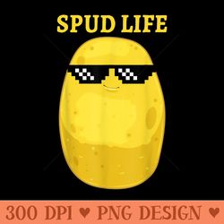 spud life funny potato humor vegetarian food pun - png graphics